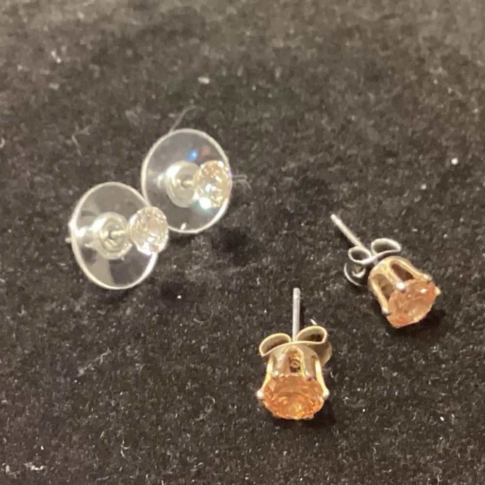 Two Pair of CZ Post and back Earrings